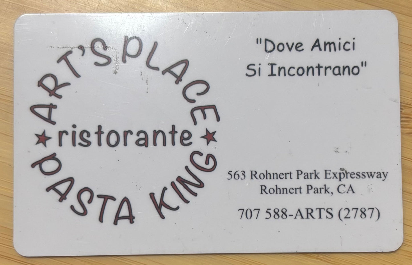 Art's Place Ristorante Gift Card $100 value! Discounted 40%!
