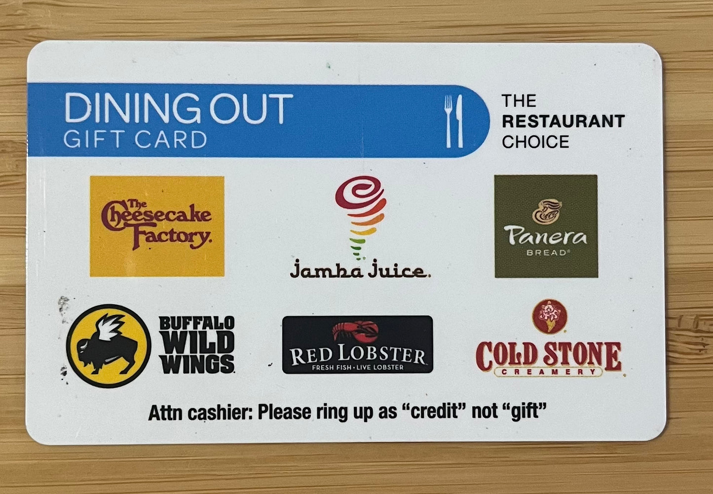 Choice Cards Gift Cards: Panera Bread, Red Lobster and more! Discounted 20%!