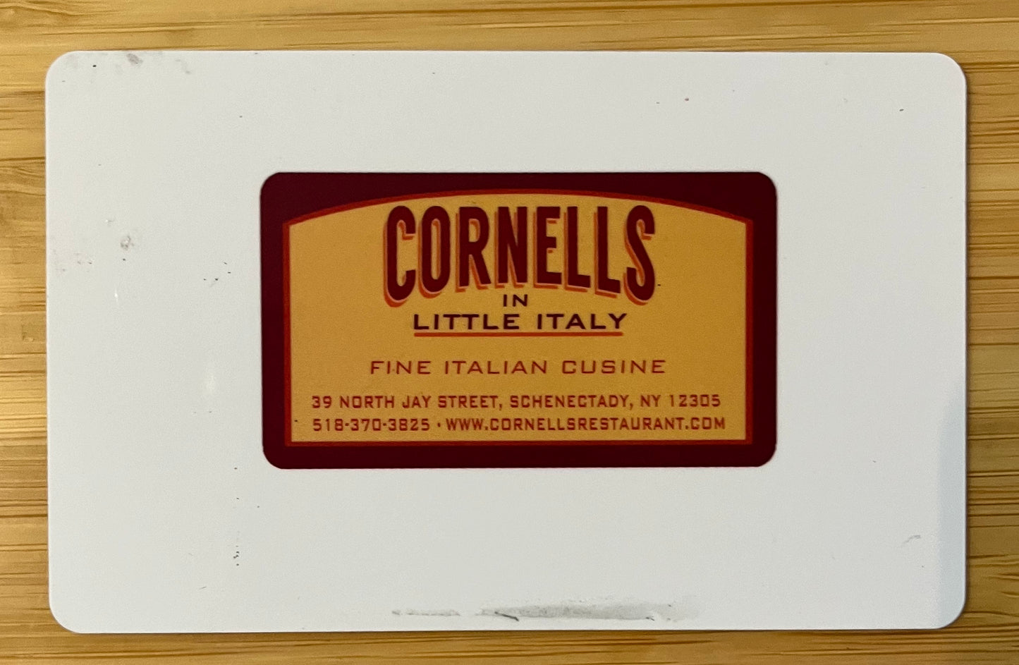 Cornells in Little Italy Restaurant Gift Card