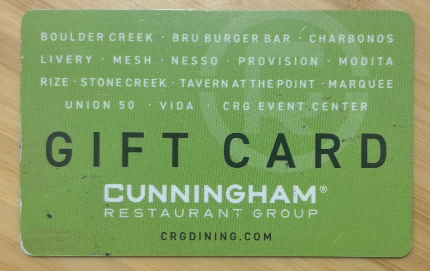 Cunningham Restaurant Group Gift Card $100 value! Discounted 40%!