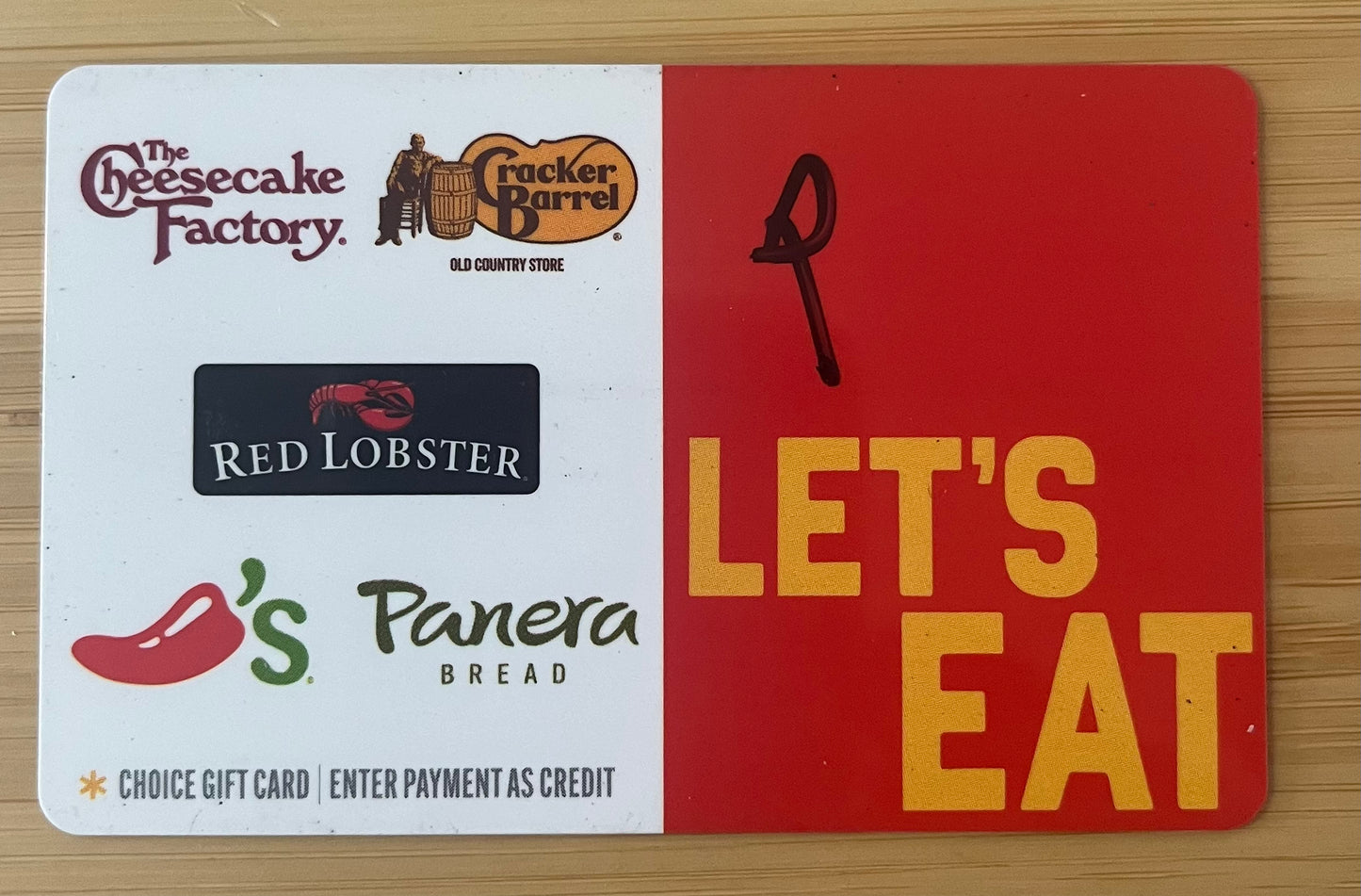 Happy Cards Let's Eat Choice Gift Cards! Discounted 20%!