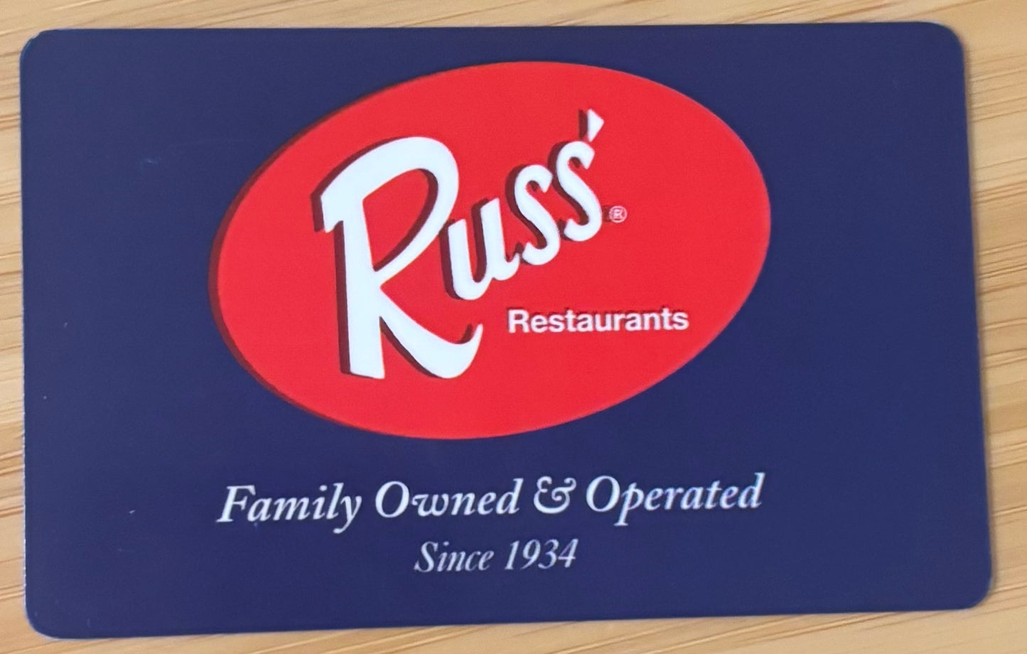 Russ Restaurants Gift Cards Discounted 50%!