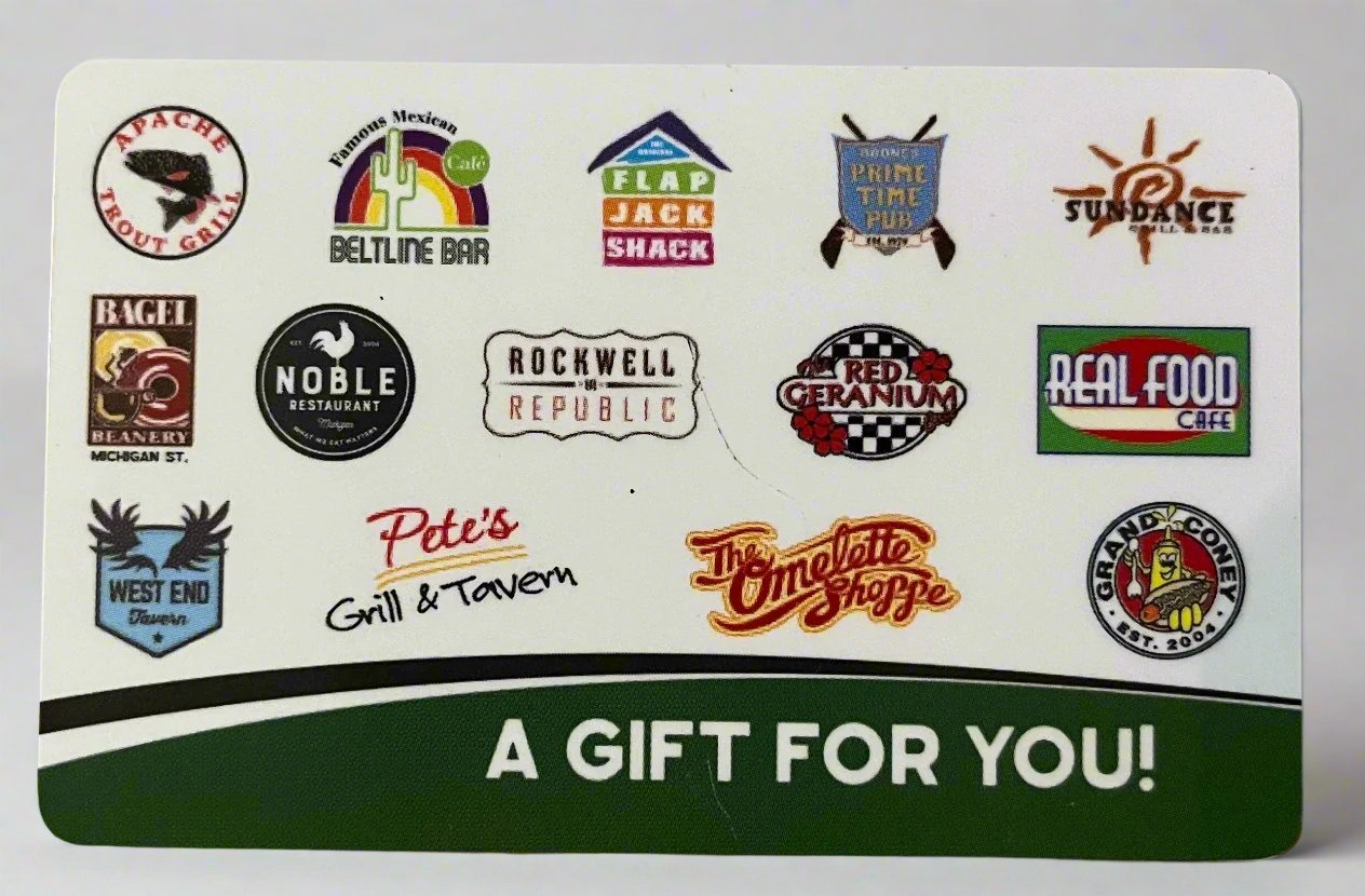 4Gr8Food Gift Card with 14 restaurant locations