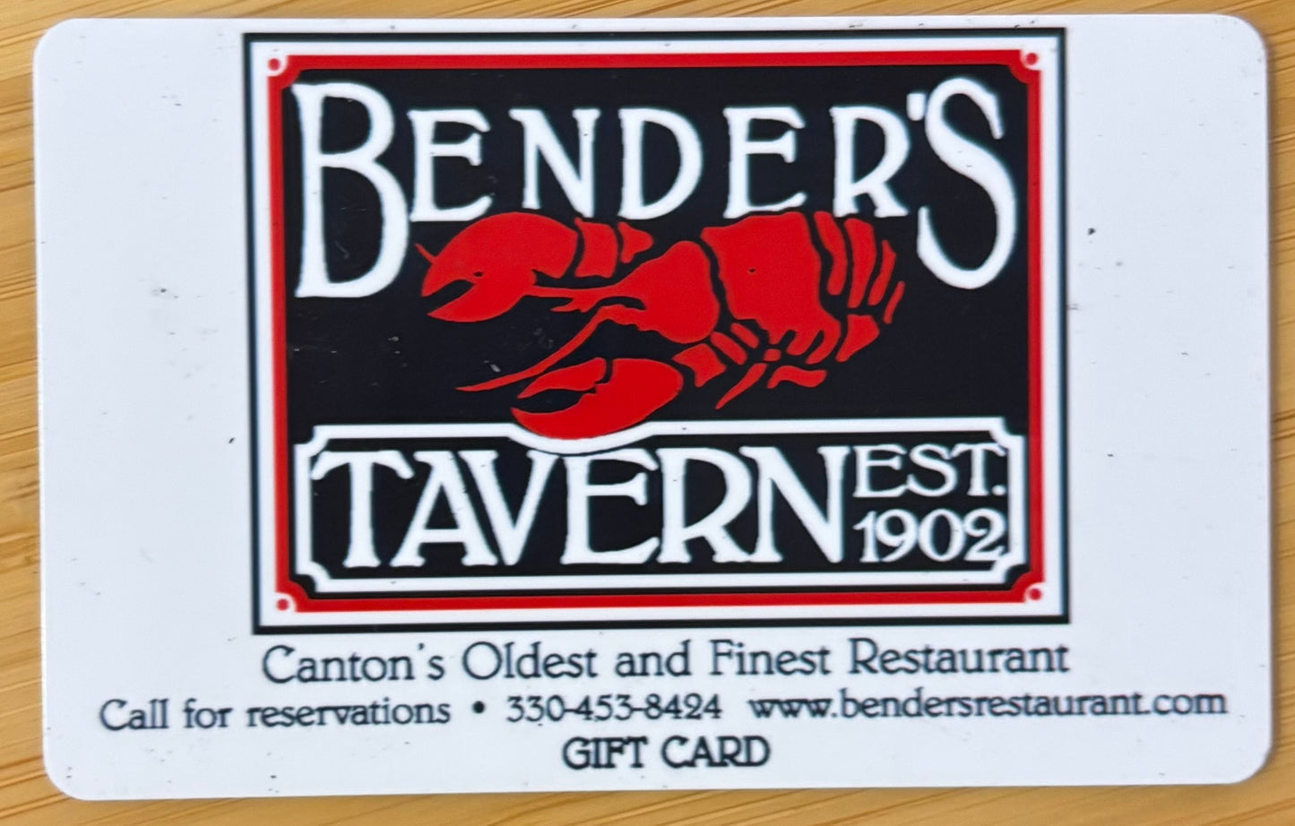 Bender's Tavern Gift Cards Discounted 40%!
