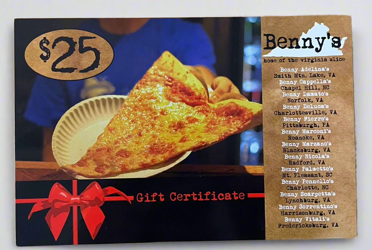 Bennys Restaurant Gift Card