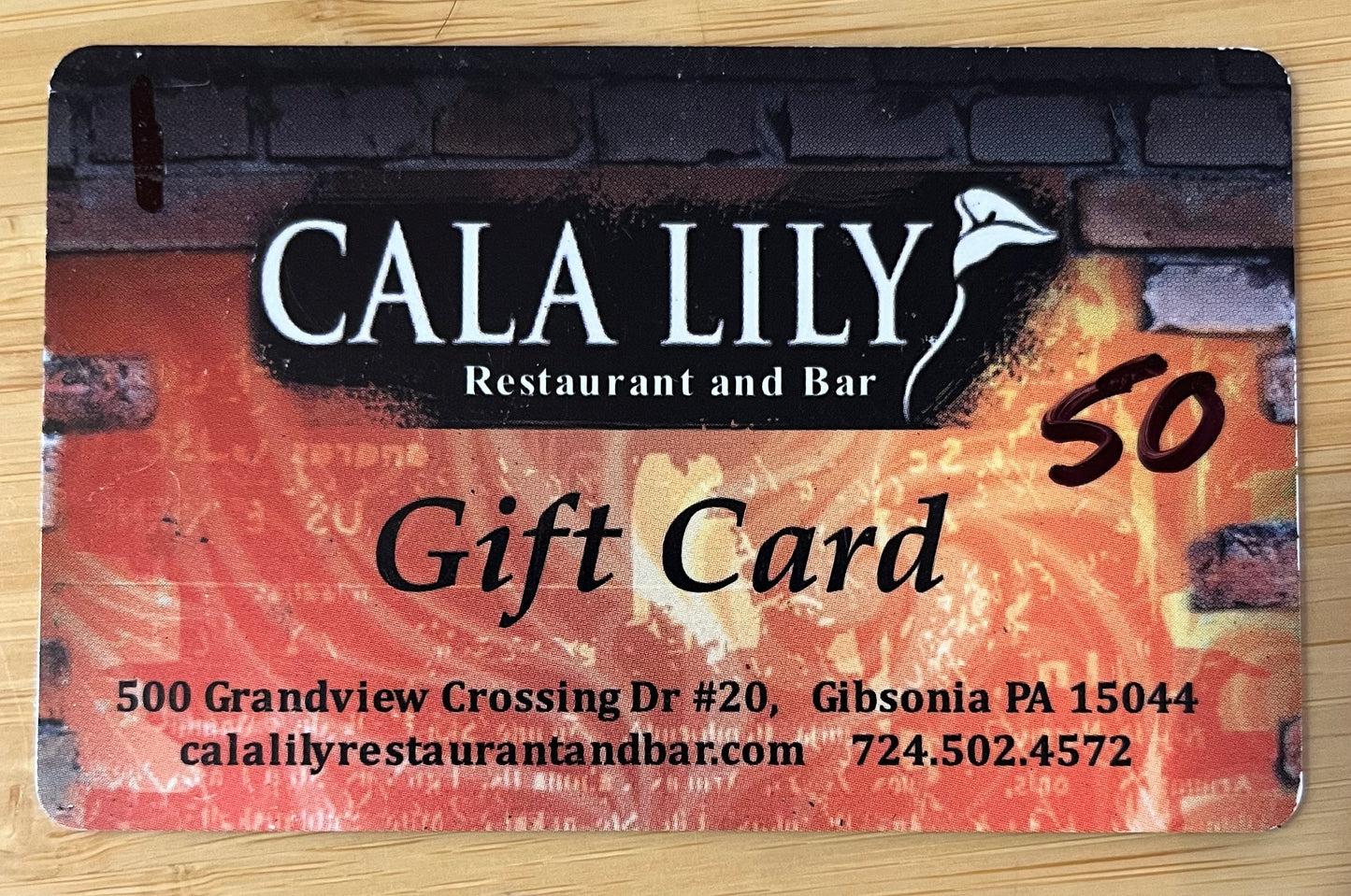 Cala Lily Restaurant and Bar Gift Card