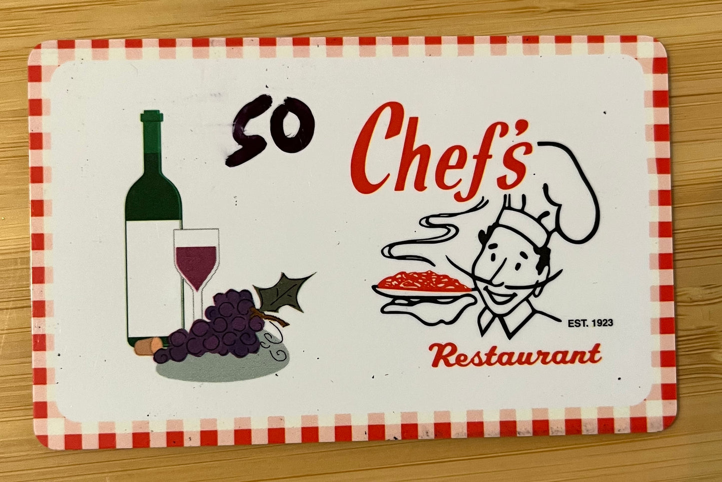 Chef's Restaurant Gift Card