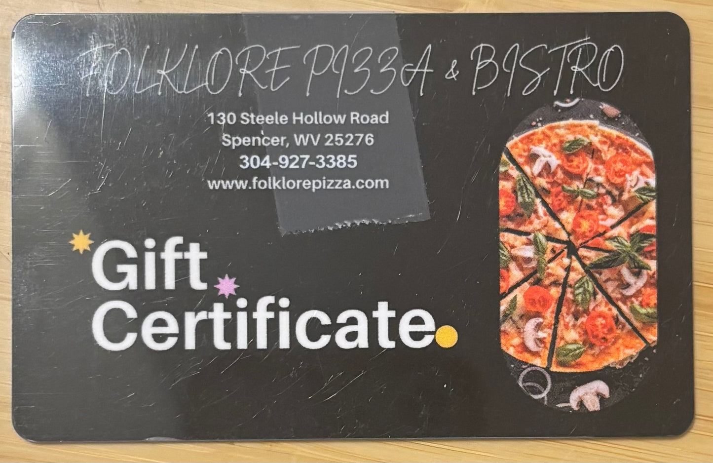 Folklore Pizza & Bistro Gift Cards Discounted 50%
