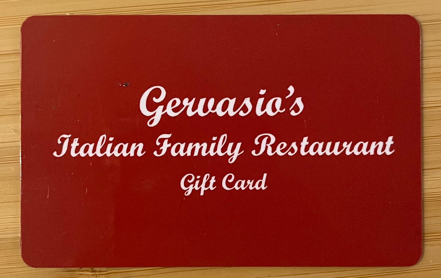 Gervasios Italian Family Restaurant Gift Card