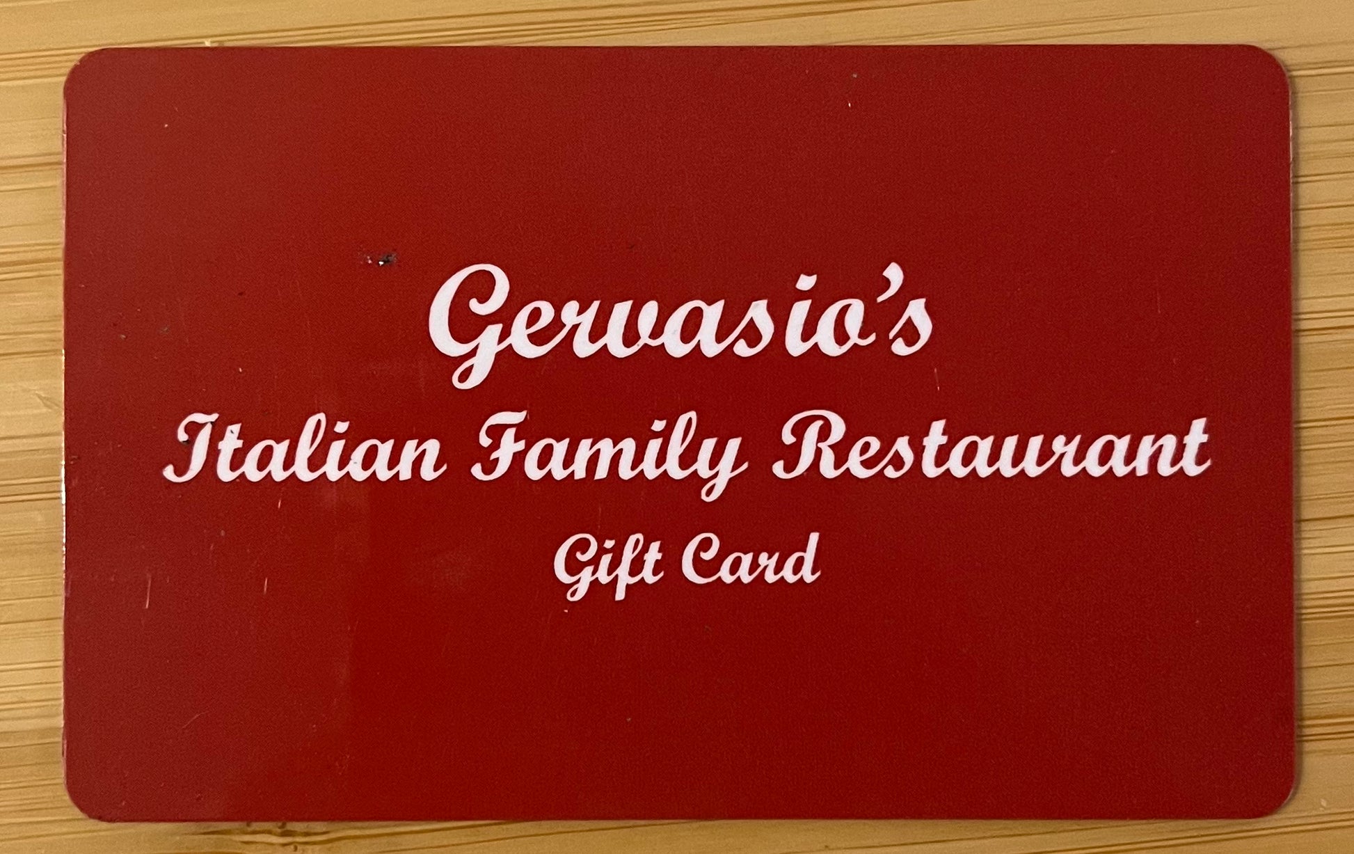 Gervasios Italian Family Restaurant Gift Card