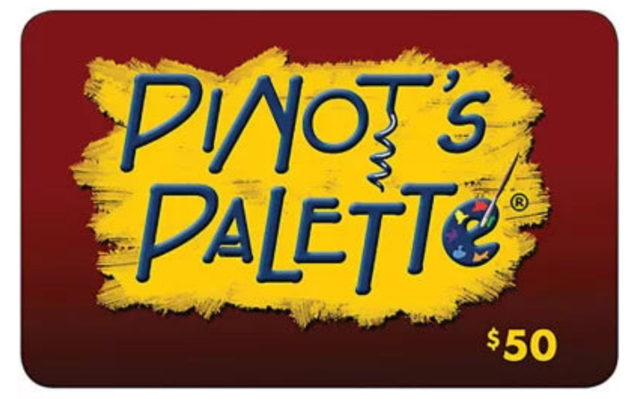 Pinot's Palette Wine and Design Gift Card $50 value! Discounted 50%!