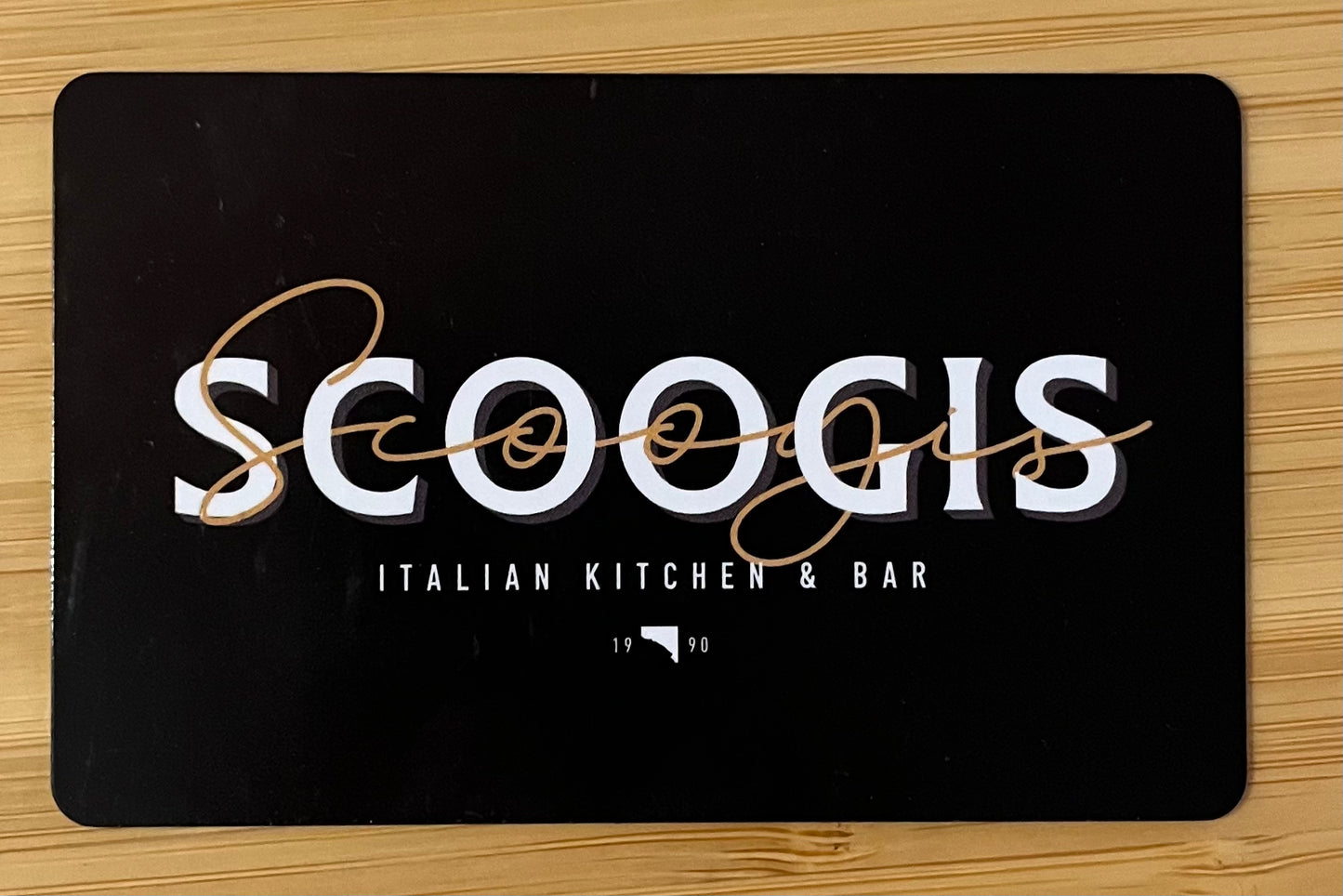 Scoogis Italian Kitchen & Bar Gift Card $100 value!