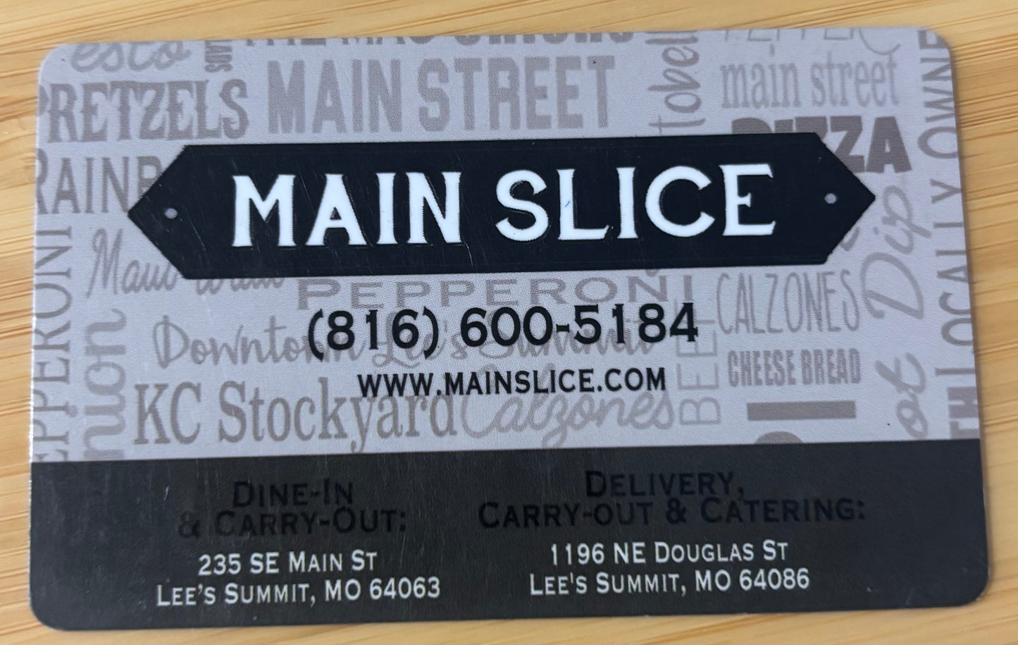 Main Slice Pizza Restaurant Gift Cards Discounted 40%!