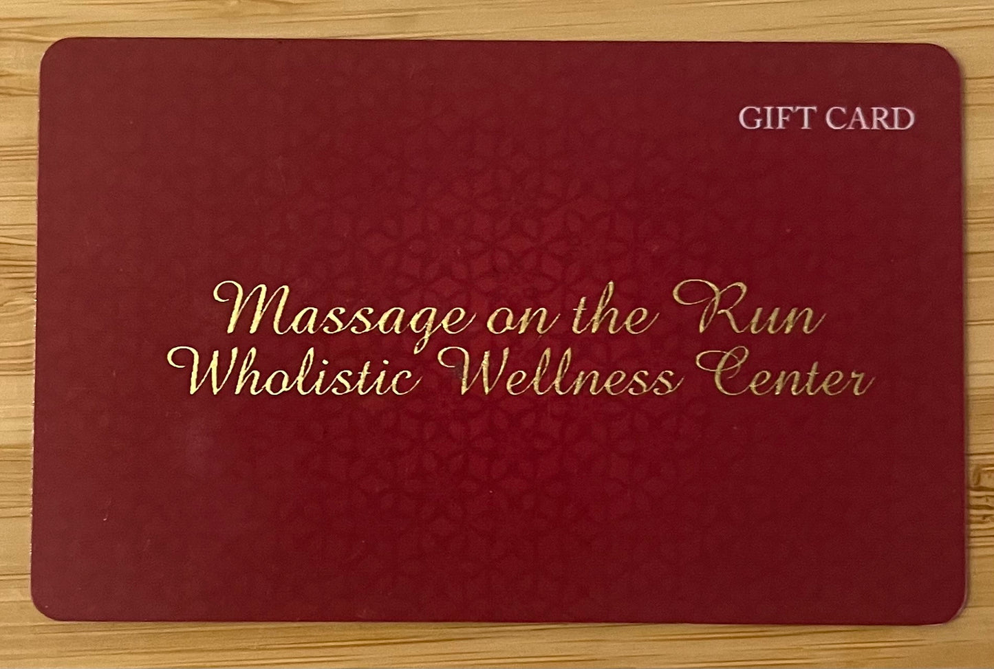 Massage on the Run Gift Card $100 value! Discounted 50%!