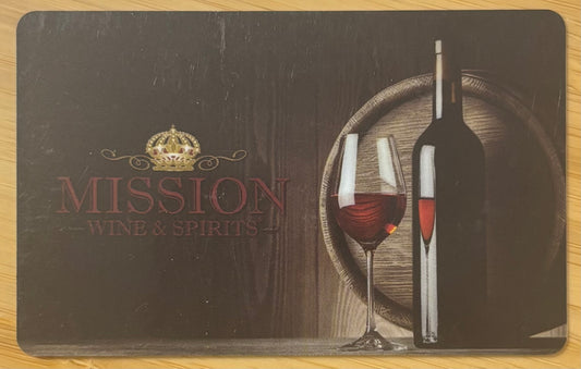 Mission Wine & Spirits Gift Cards Discounted 40%