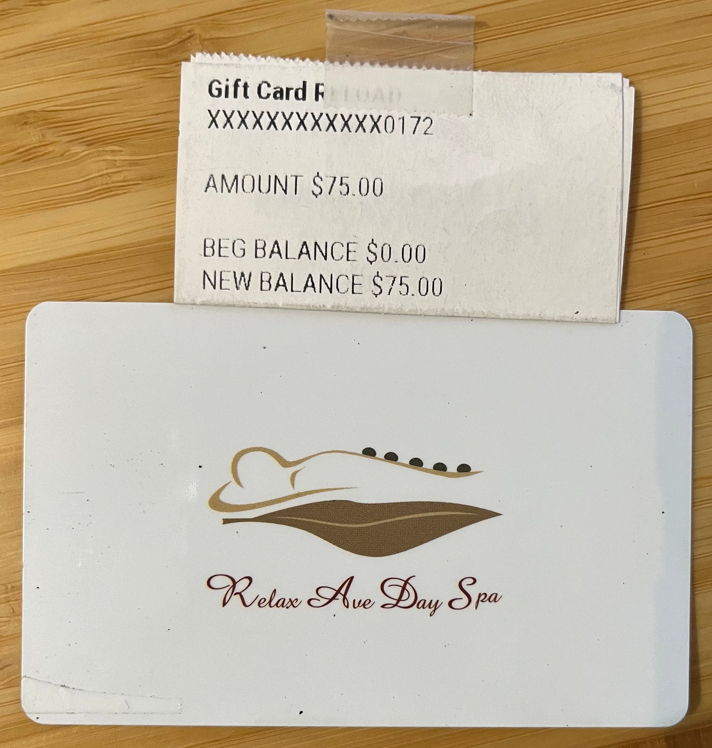 Relax Ave Day Spa Gift Card $75 value! Discounted 50%!