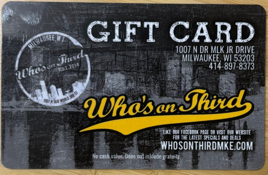 Who's on Third Gift Cards Discounted 40%