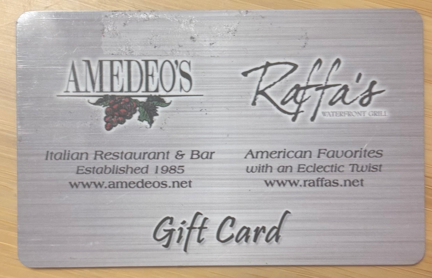 Amedeo's Italian Restaurant & Bar Gift Cards Discounted 40%