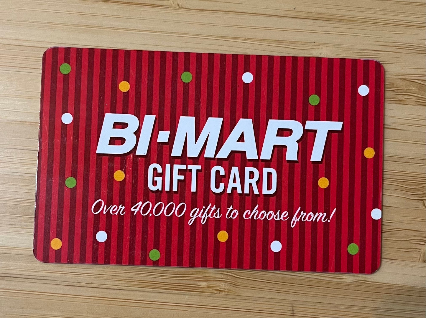 Bi-Mart Retail Store Gift cards! Discounted 30%!