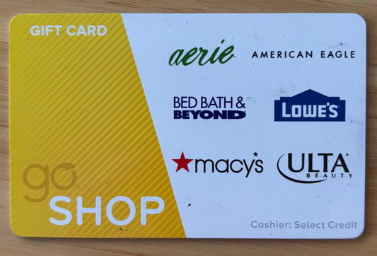 Go Shop Gift Cards (20% Discount)