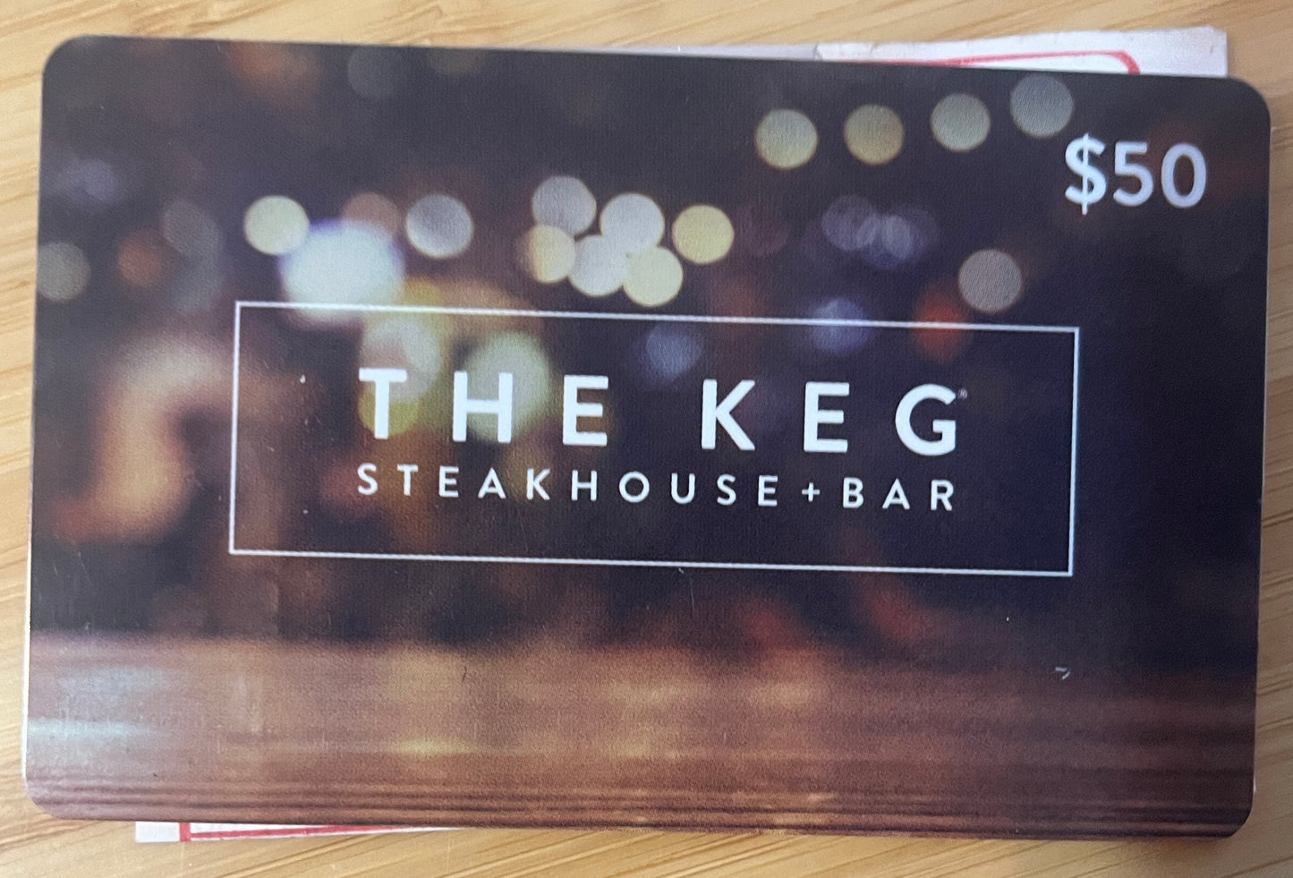 Keg Steakhouse & Bar Gift Card $50 value! Discounted 50%!