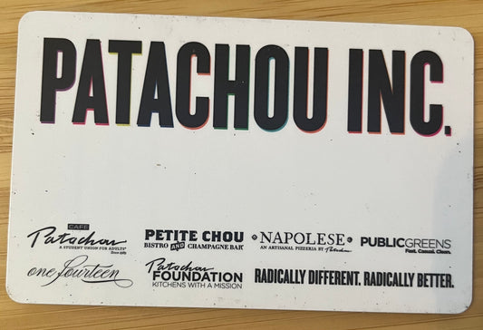 Patachou Inc. Gift Card $50 value! Discounted 50%!