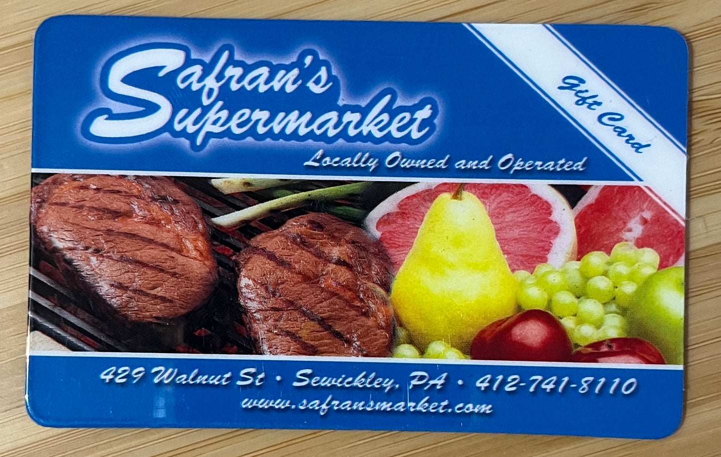 Safran's Supermarket Gift Card $50 value! Discounted 50%!